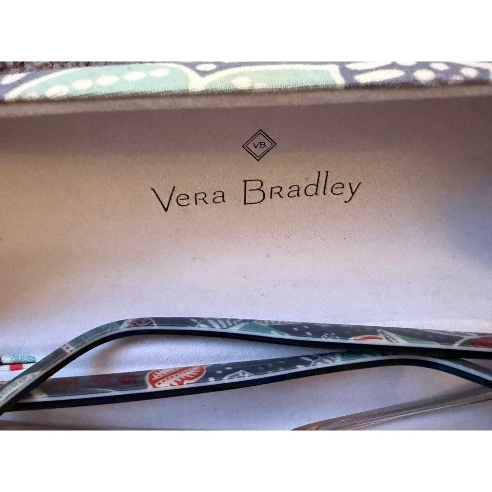 Vera Bradley Womens Grey Nomadic Floral Paisley Eyeglass‎ Frames with Hard Case
